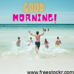 good morning beautiful some people enjoying in beach images