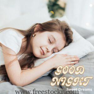 good night meme with sleeping girl on bed, sleep images