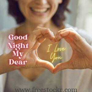 good night meme Cropped shallow focus image of happy smiling women showing heart symbol with her hands, i love you, images,hd wallpaper