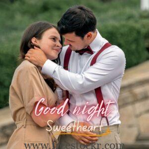 good night meme with cut beautiful romantic couple looking face to face, romantic mood, images,hd wallpaper