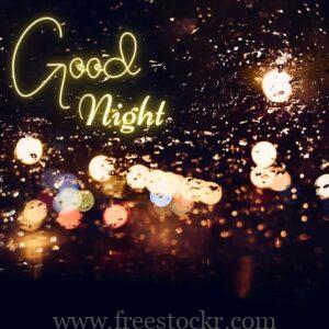 good night meme with rain on glass with good night text, light, rain,images,hd wallpaper