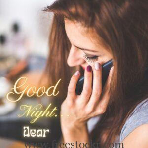 good night meme with cut beautiful young women talking in mobile,images,picture,wallpaper.